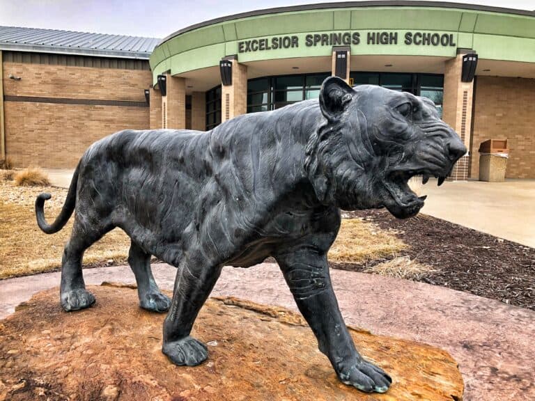 High School Tiger Statue