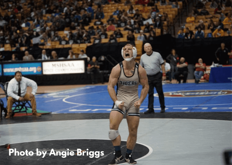 Senior Ayden Dolt celebrating