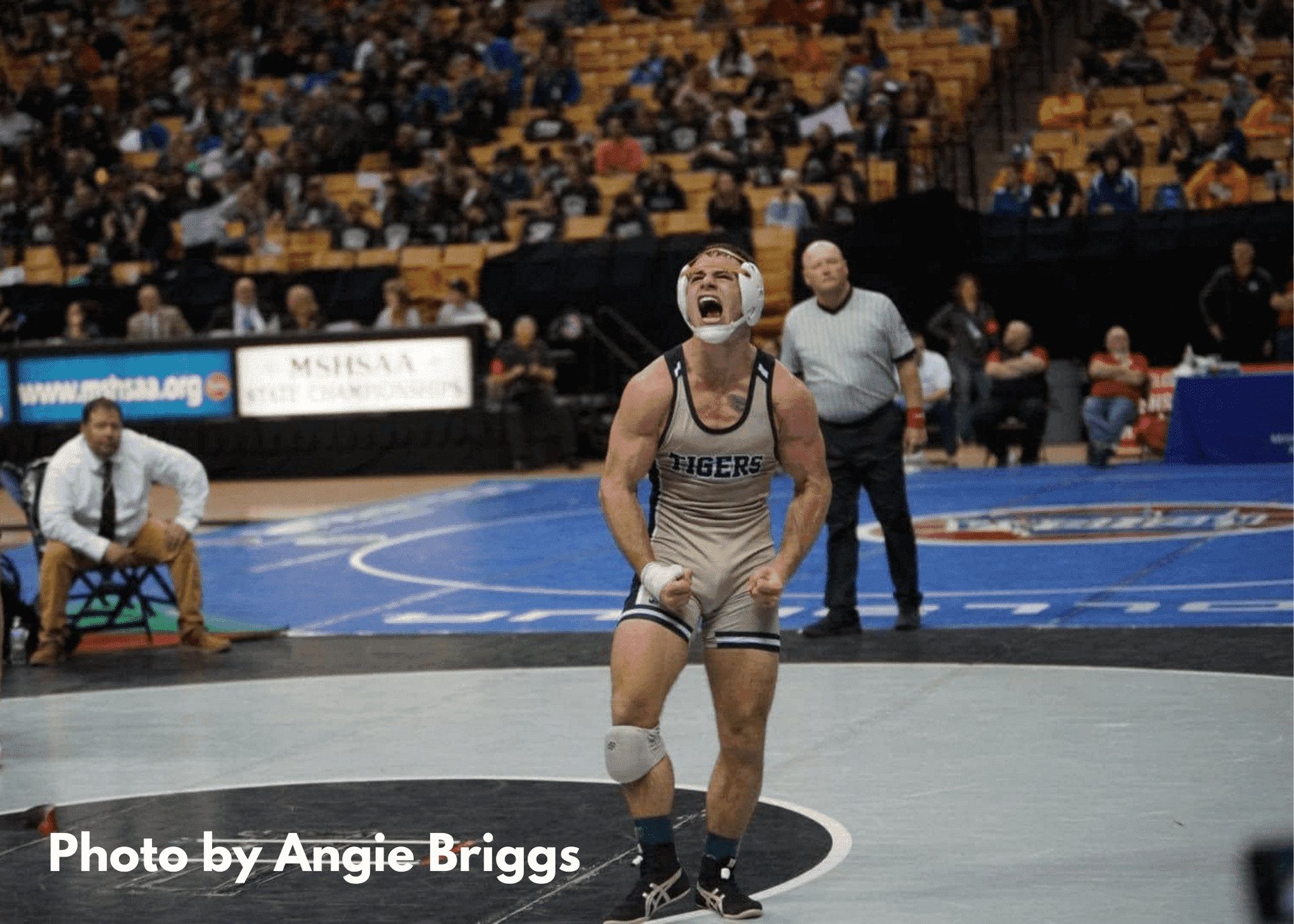 Senior Ayden Dolt celebrating