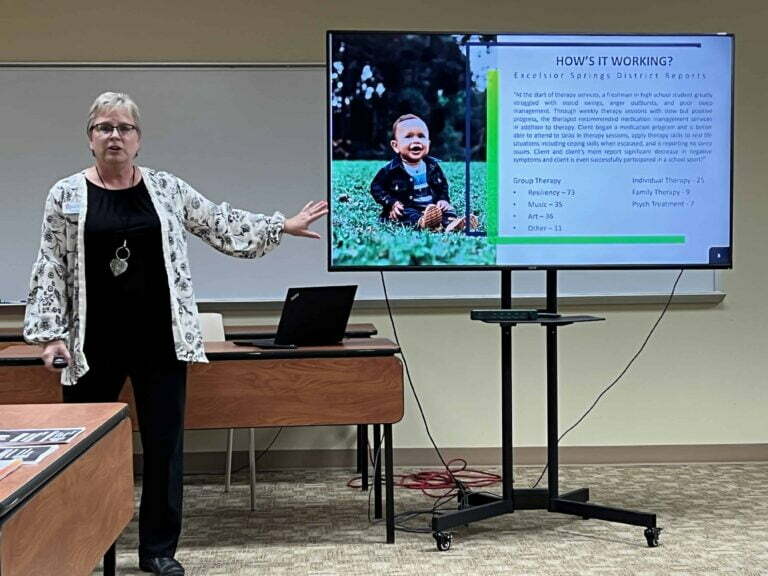 Kathy Macken gives a presentation