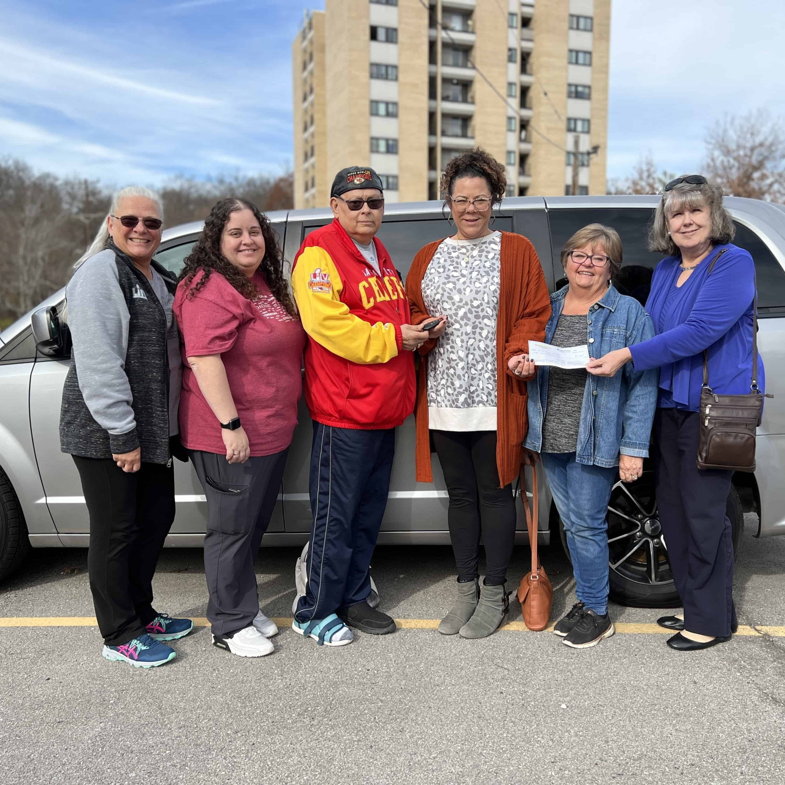 Good Samaritan Center given $57,000 and a Dodge Caravan from Woods Memorial Christian Church