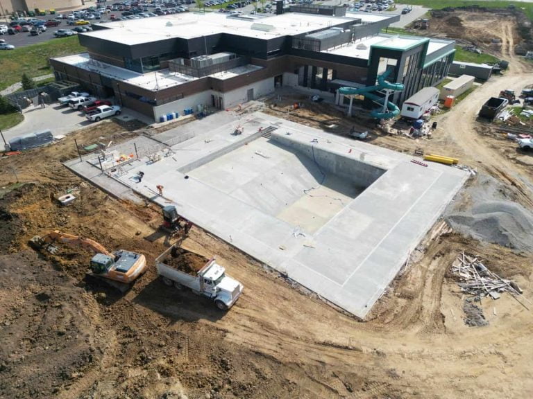 Skyvuer Imagery's drone shot of the expansion to the Excelsior Springs Community Center's Aquatic Center