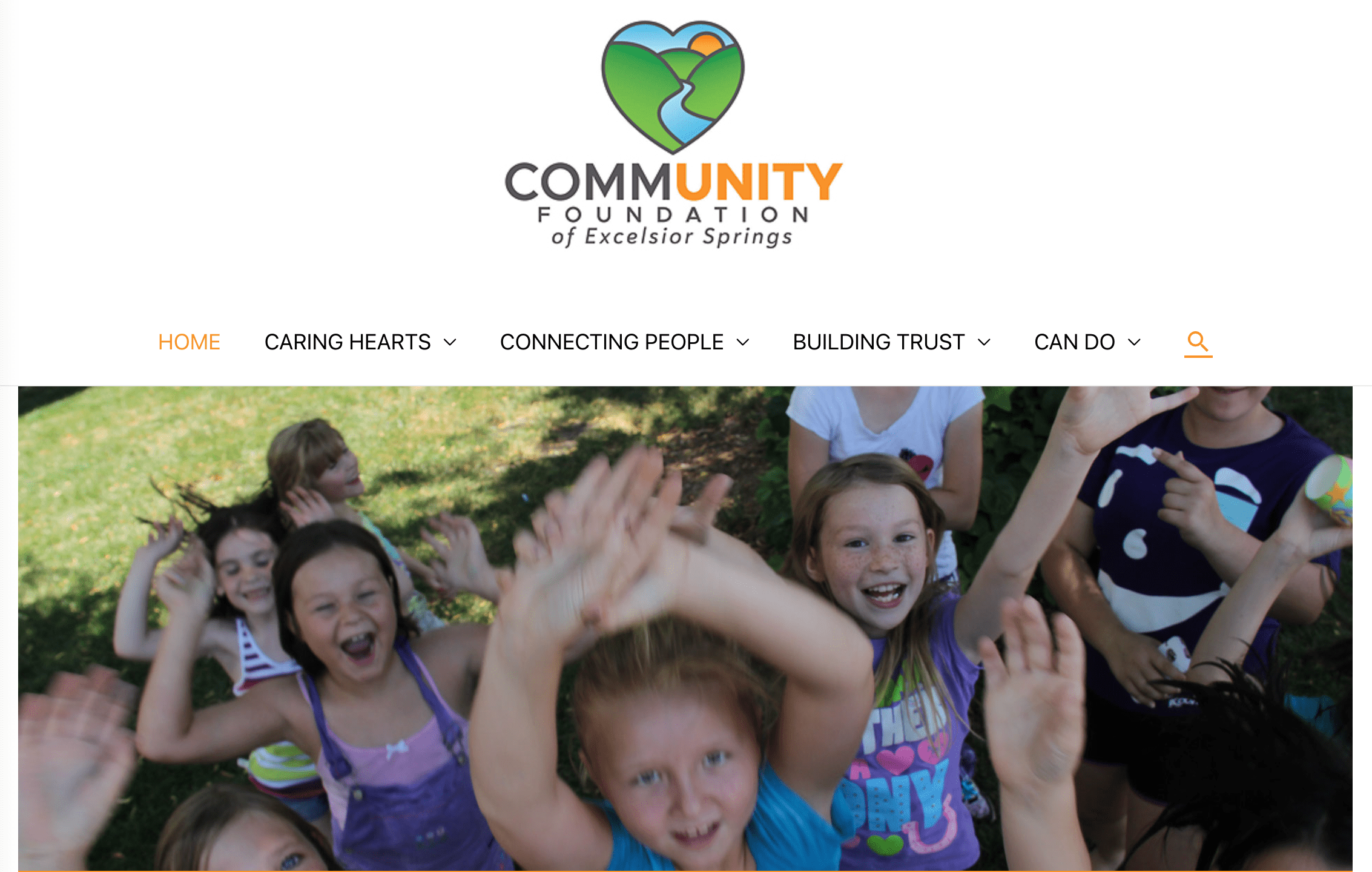 Excelsior Springs Community Foundation front page of website