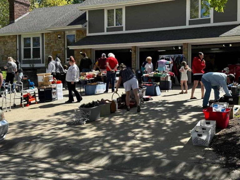 Garage sale during the spring city-wide garage sale in Excelsior Springs