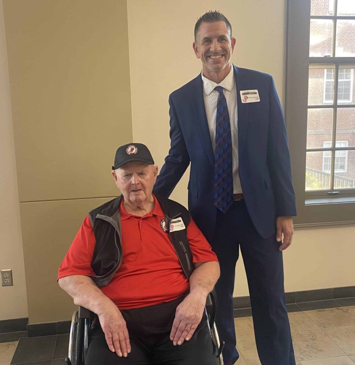 Coach Vic Bonuchi and Rodney Keuck at the William Jewell College Athletic Hall of Fame Induction. Photo submitted by Terri Godsey.