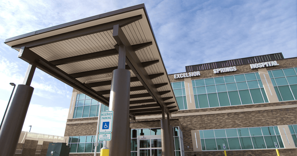 Excelsior Springs Hospital front awning