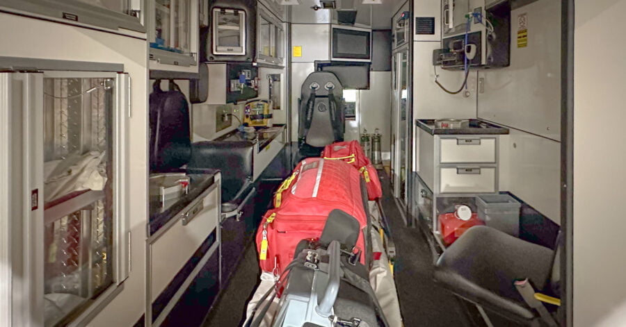 the back of an Excelsior Springs Fire Department's ambulance