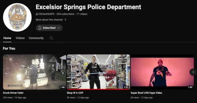 Excelsior Springs Police Department Launches YouTube Channel for Public Engagement
