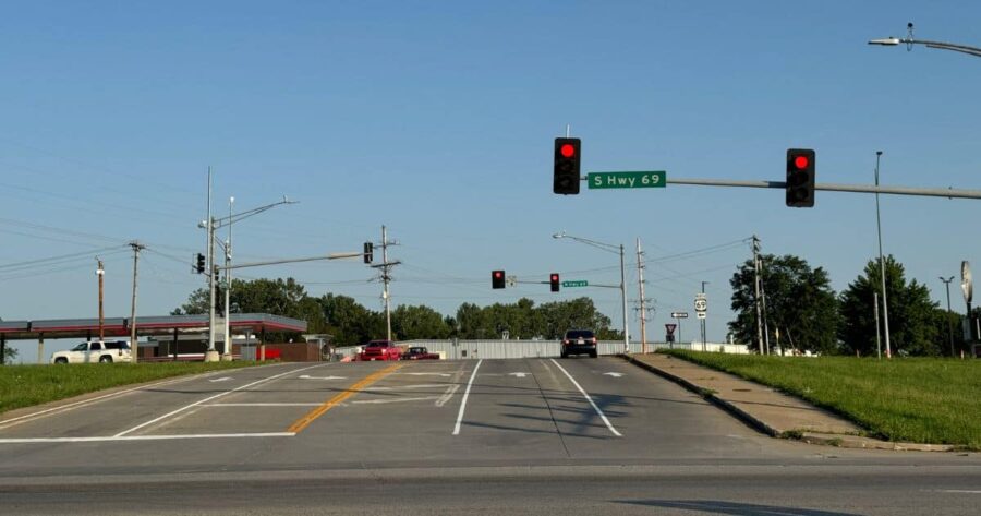 The intersection of 69 Hwy and McCleary Road in Excelsior Springs