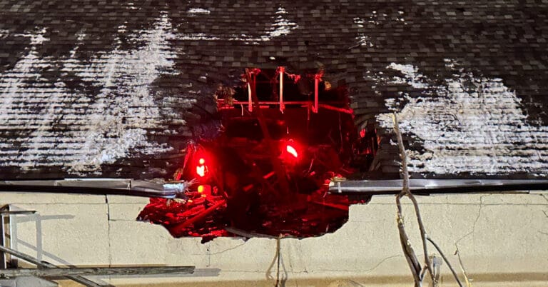 Vehicle Goes Airborne From Wildwood, Lands Inside Veterans Association