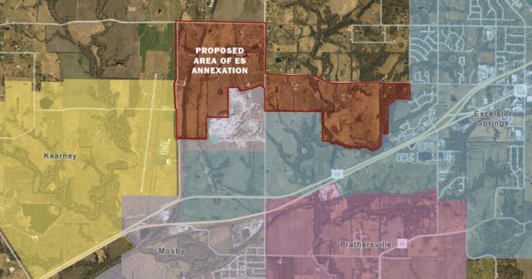 Annexation map for Mosby and Excelsior Springs