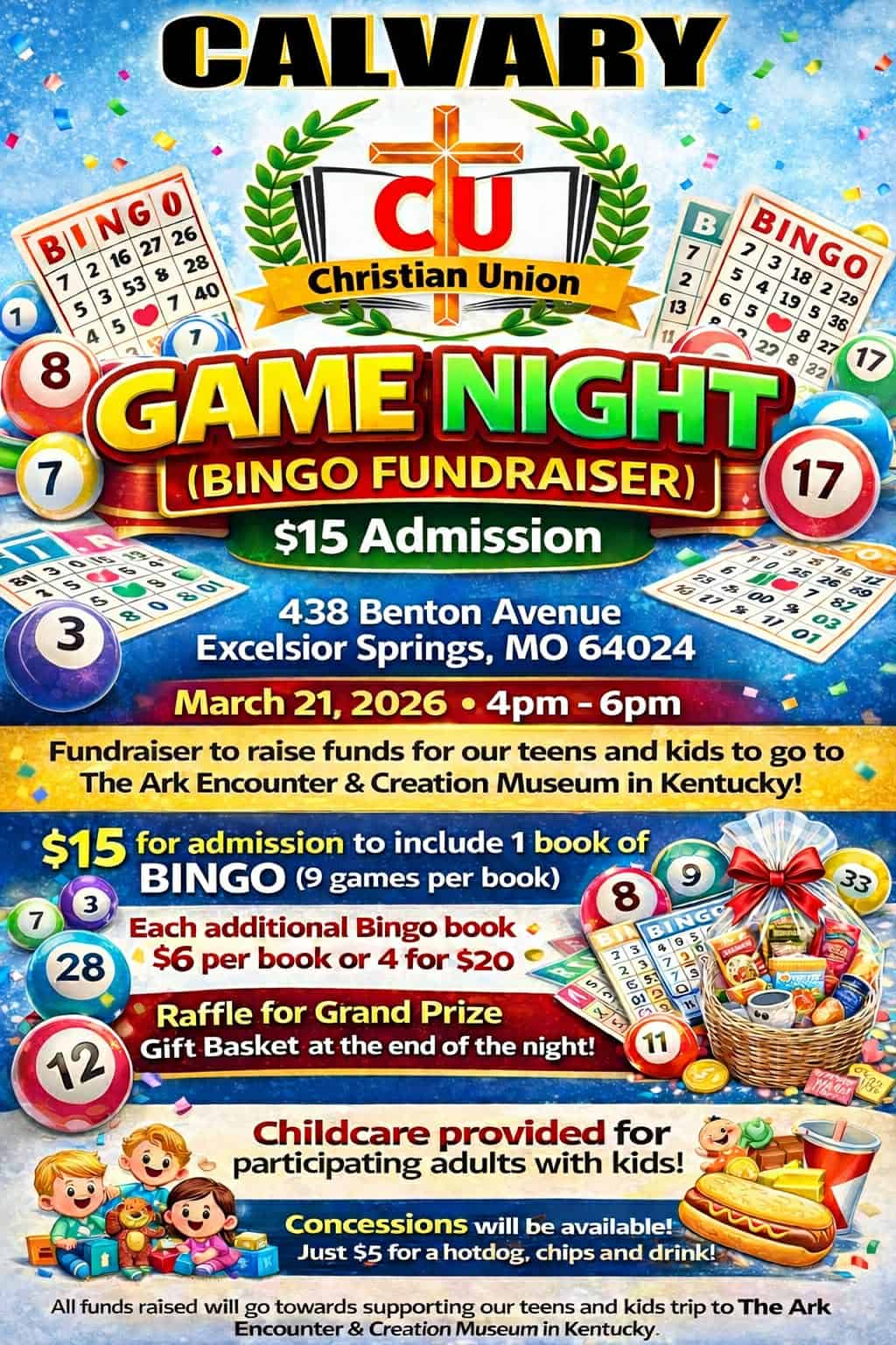 Calvary Christian Union Game Night (Bingo Fundraiser)