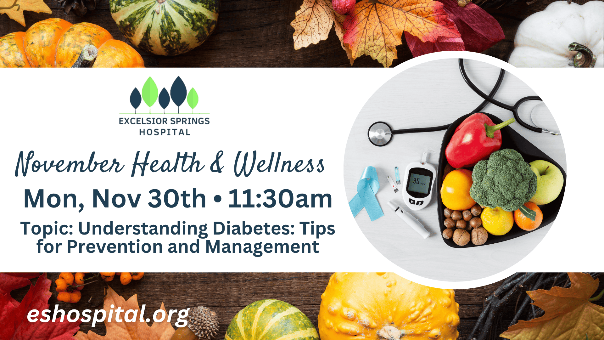 Understanding Diabetes — Tips for Prevention and Management - Nov 30 at 11:30am at the ES Community Center
